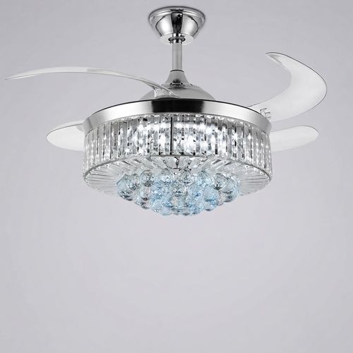 Invisible fandelier with the blades pulled flush to the ceiling