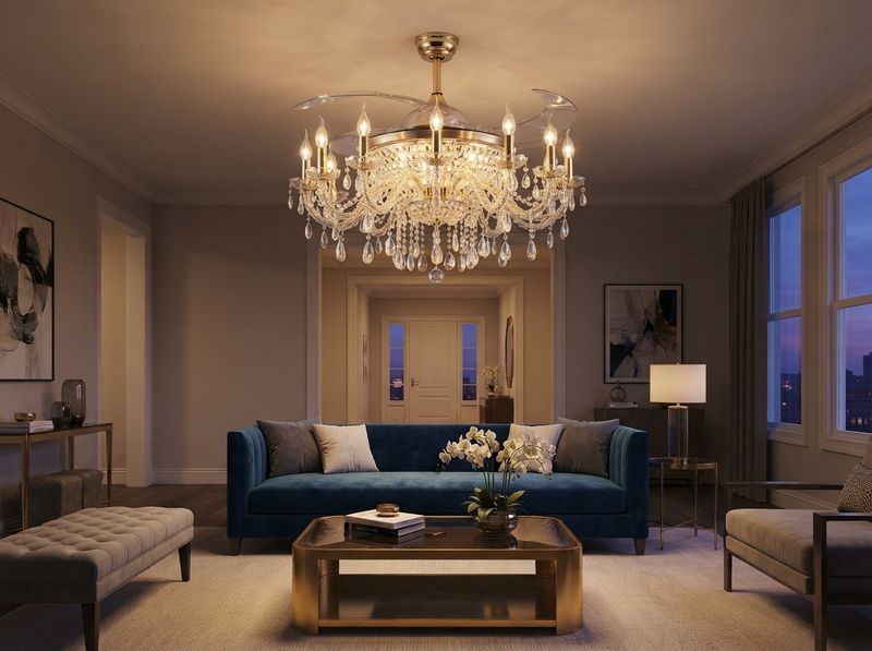 Candelabra arms lighting a stairwell landing